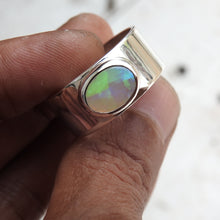 Load image into Gallery viewer, RESERVED Natural Lightning Ridge Solid Opal Sterling Ring