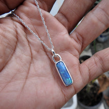 Load image into Gallery viewer, Solid Lightning Ridge Black Opal Sterling Silver Pendant Necklace