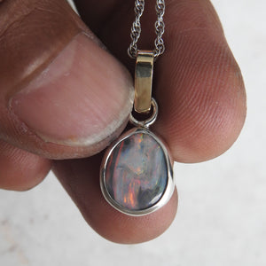 Australian Black opal pendant