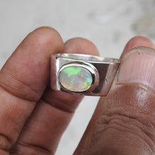 Load image into Gallery viewer, RESERVED Natural Lightning Ridge Solid Opal Sterling Ring