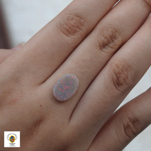 Made to Order Ring with Solid Lightning Ridge Multi-Color Opal