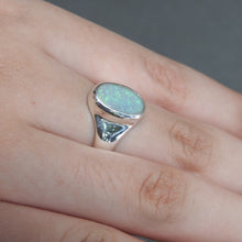 Load image into Gallery viewer, Australian Solid Natural Opal Sterling Silver Ring