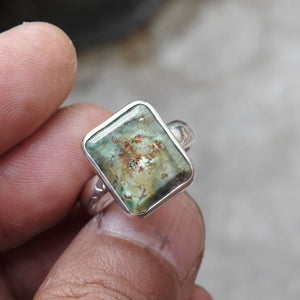 Australian Natural Variscite Sterling Silver Ring