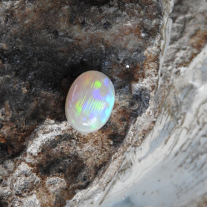 Made to Order Ring with Solid Lightning Ridge Multi-Color Opal