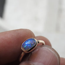 Load image into Gallery viewer, AUSTRALIAN BLACK CRYSTAL OPAL RING
