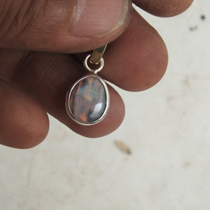 Australian Black opal pendant
