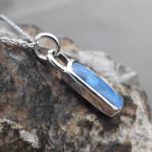 Load image into Gallery viewer, Solid Lightning Ridge Black Opal Sterling Silver Pendant Necklace