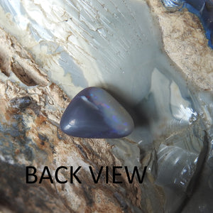 Lightning Ridge Solid Black Opal with Multi-Color Fires