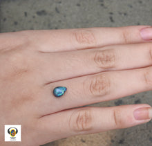 Load image into Gallery viewer, Made to Order Lightning Ridge Solid Black Opal 10k YG Ring with Green Blue Colors