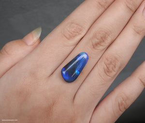 Lightning Ridge Solid Black Opal with Blue Green Colors