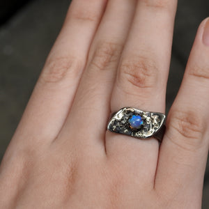 Australian Natural Solid Crystal Opal Ring