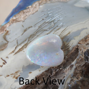Solid Lightning Ridge White Opal with Multi-Color