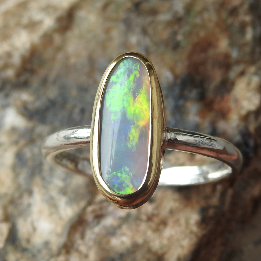 Lightning Ridge Solid Opal Ring