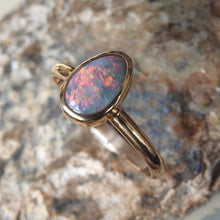 Load image into Gallery viewer, Lightning Ridge Solid Natural Opal Ring with Multi-Color