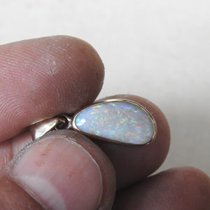 Mintabie Solid White Opal Pendant