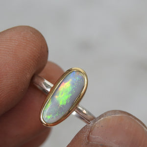 Lightning Ridge Solid Opal Ring