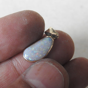 Mintabie Solid White Opal Pendant