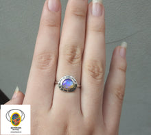 Load image into Gallery viewer, Lightning Ridge Solid Natural Crystal Opal Sterling Ring