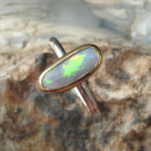 Lightning Ridge Solid Opal Ring