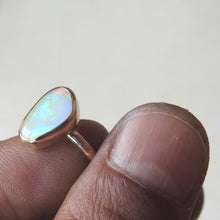 Load image into Gallery viewer, Coober Pedy Solid Natural White Opal Ring