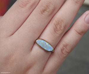 Mintabie Solid Dark Opal Ring