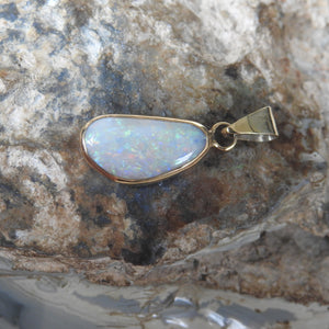 Mintabie Solid White Opal Pendant