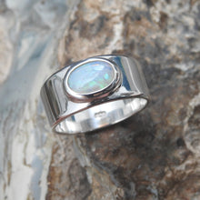 Load image into Gallery viewer, Australian Solid Natural Crystal Opal Sterling Silver Ring