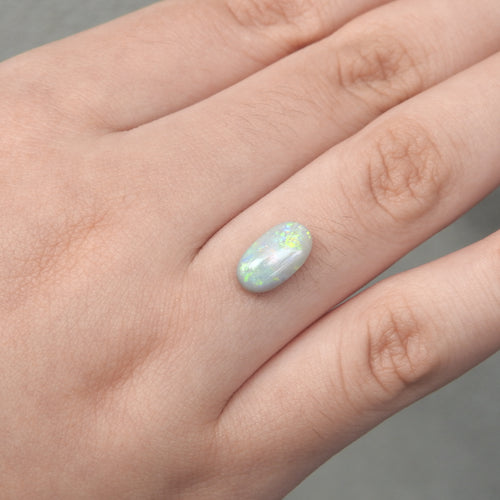 Custom Made Silver Ring with Lightning Ridge Opal