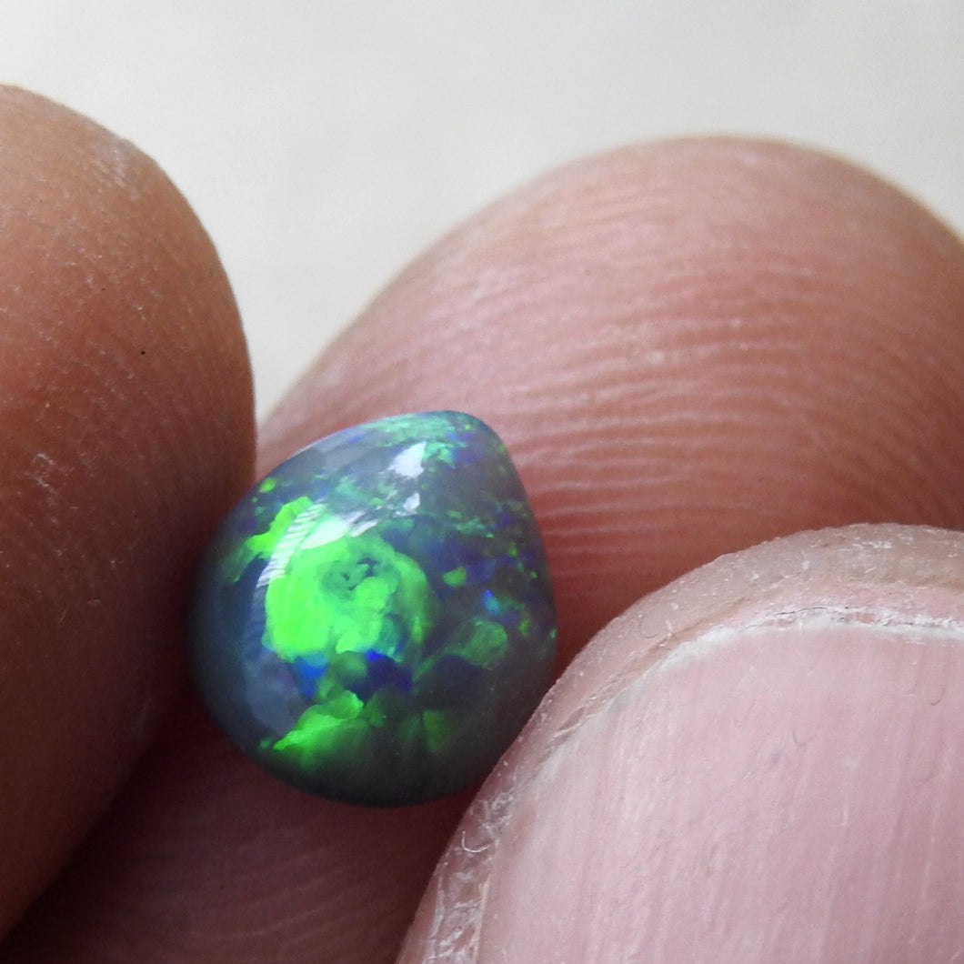 Custom Made Silver Ring with Lightning Ridge Solid Natural Black Opal